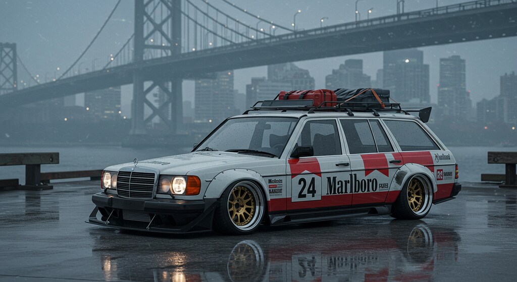 マルボロメルセデスベンツワゴンのドリ車