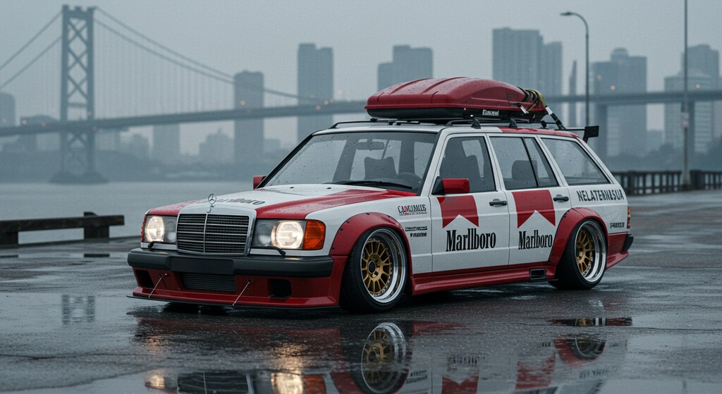 マルボロメルセデスベンツワゴンのドリ車