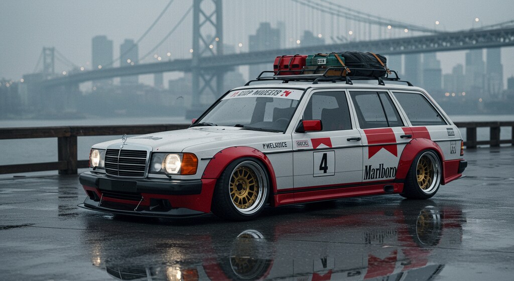 マルボロメルセデスベンツワゴンのドリ車