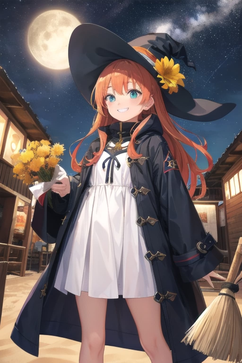 砂浜の魔女と星空