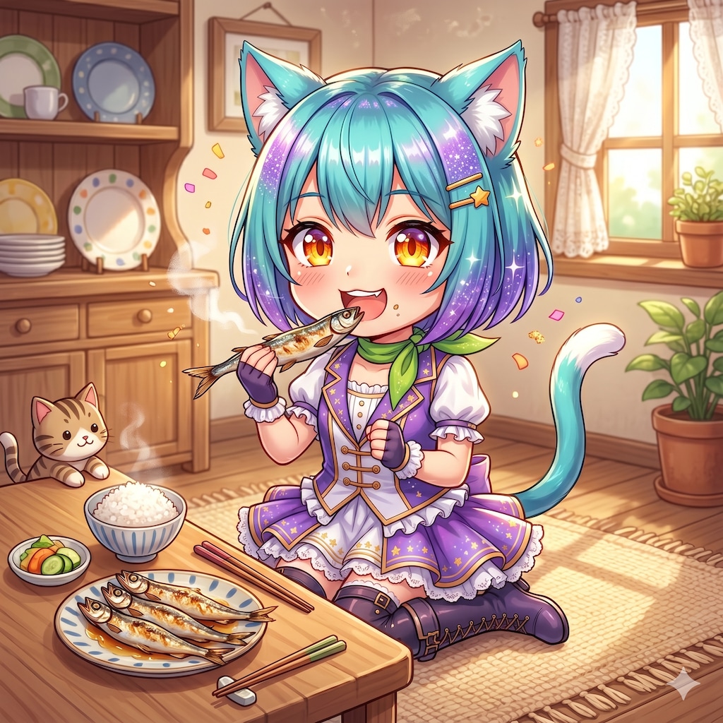 今日のお昼はシシャモです