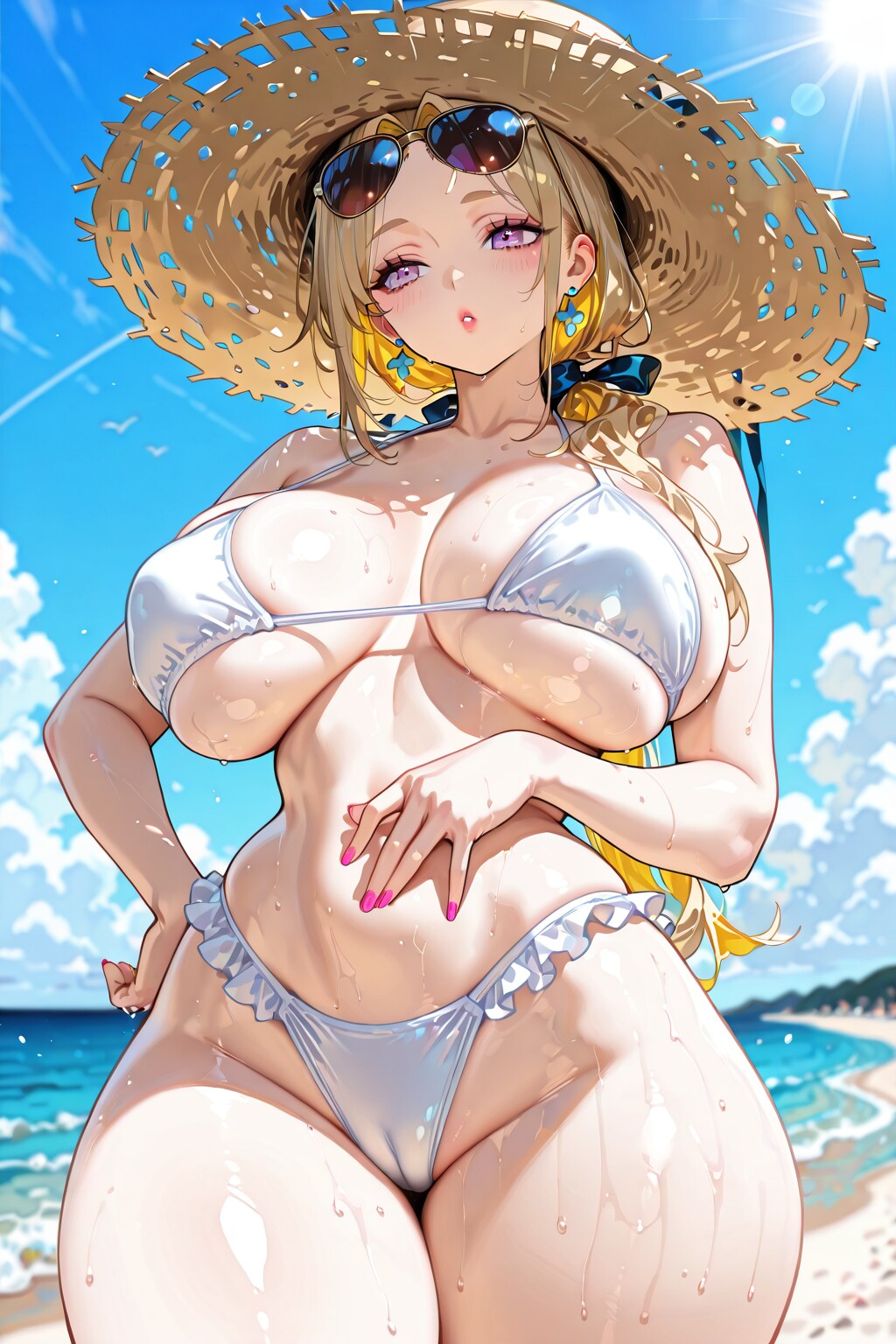 麦わら帽白ビキニちゃん
