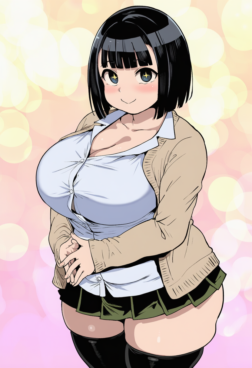 黒髪ぽっちゃりボブ