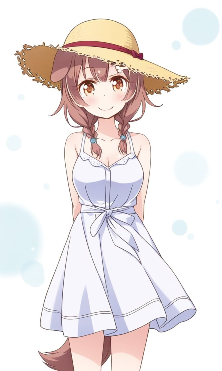 戌神ころね 麦わら帽子とワンピース