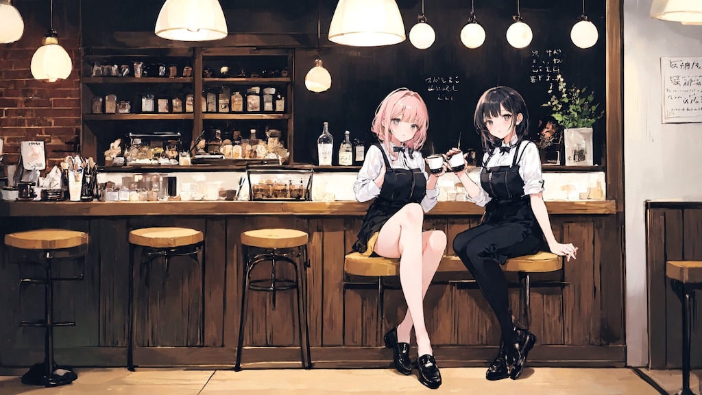 カフェでラテを。5