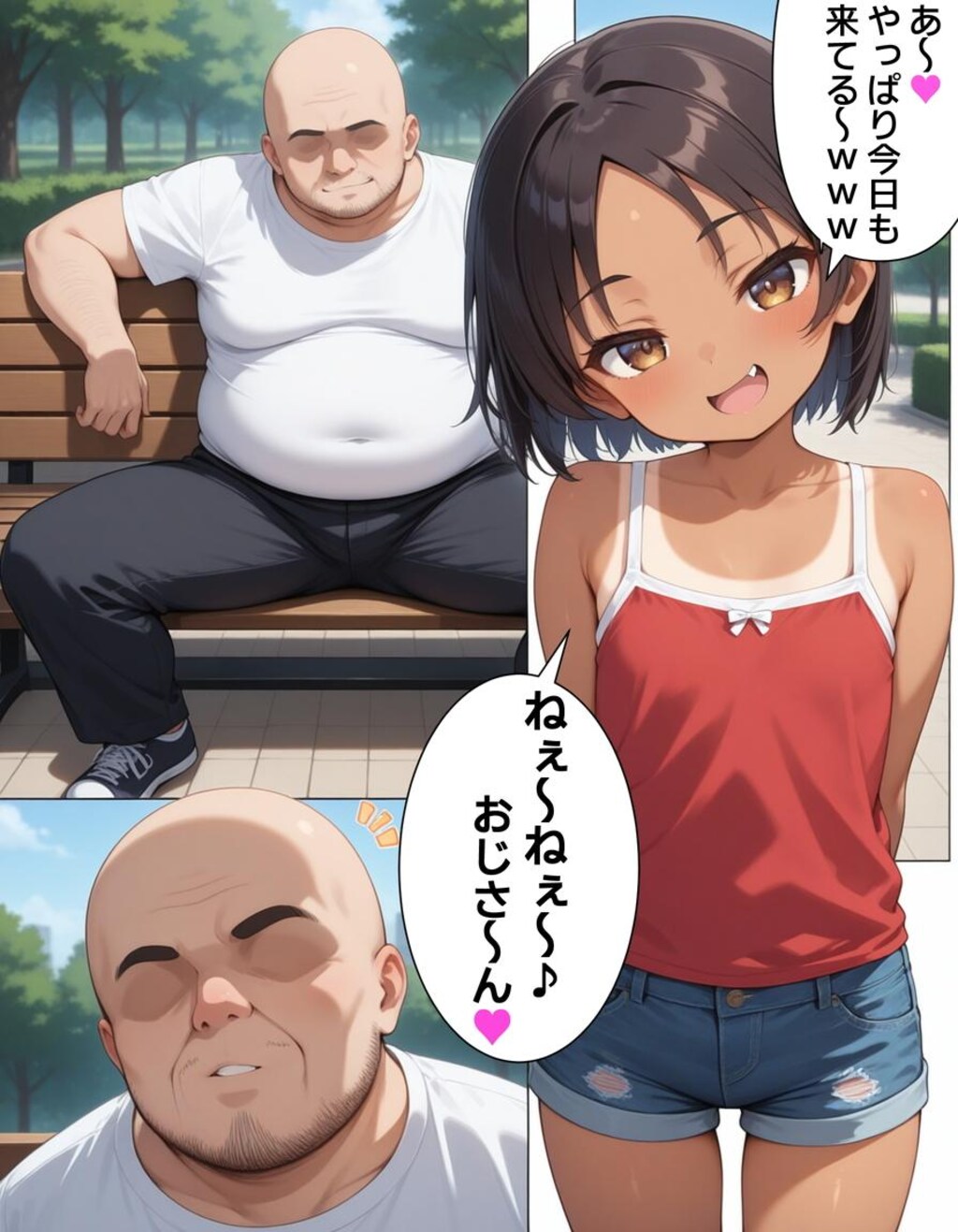 【AI漫画】わからせ♥おじさん（前半部分）