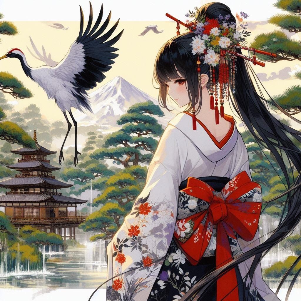 睦月／松に鶴