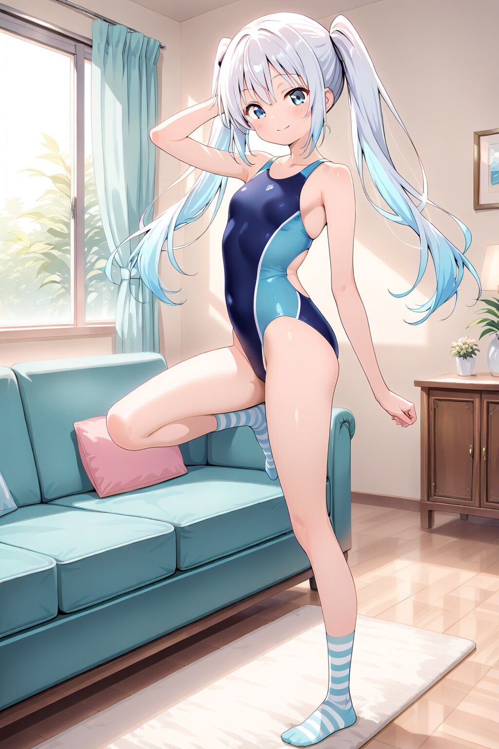 競泳水着ニーハイ