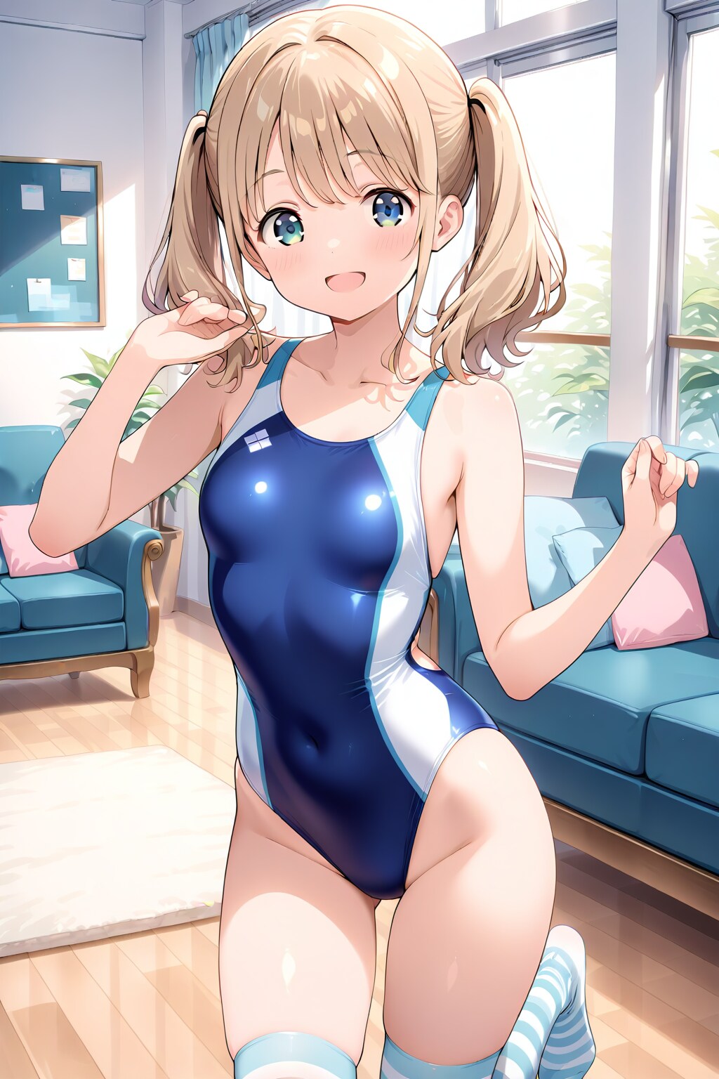 競泳水着ニーハイ