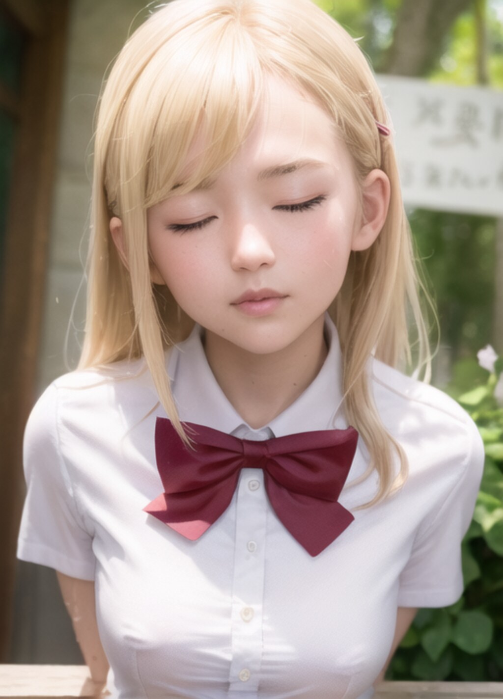 キス待ち金髪少女