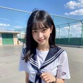 しゃがみセーラー服女子④ 9枚目