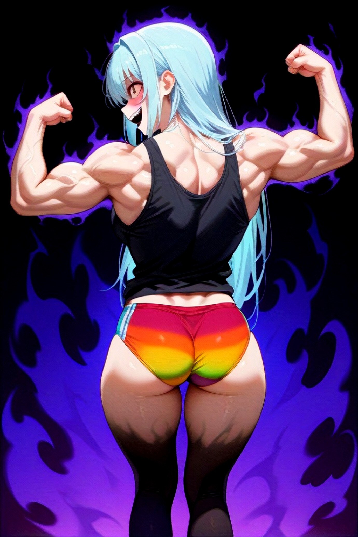 青髪の筋肉娘ちゃん