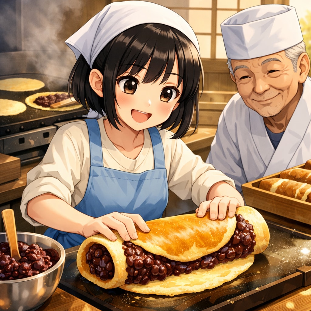 大あん巻きと女の子