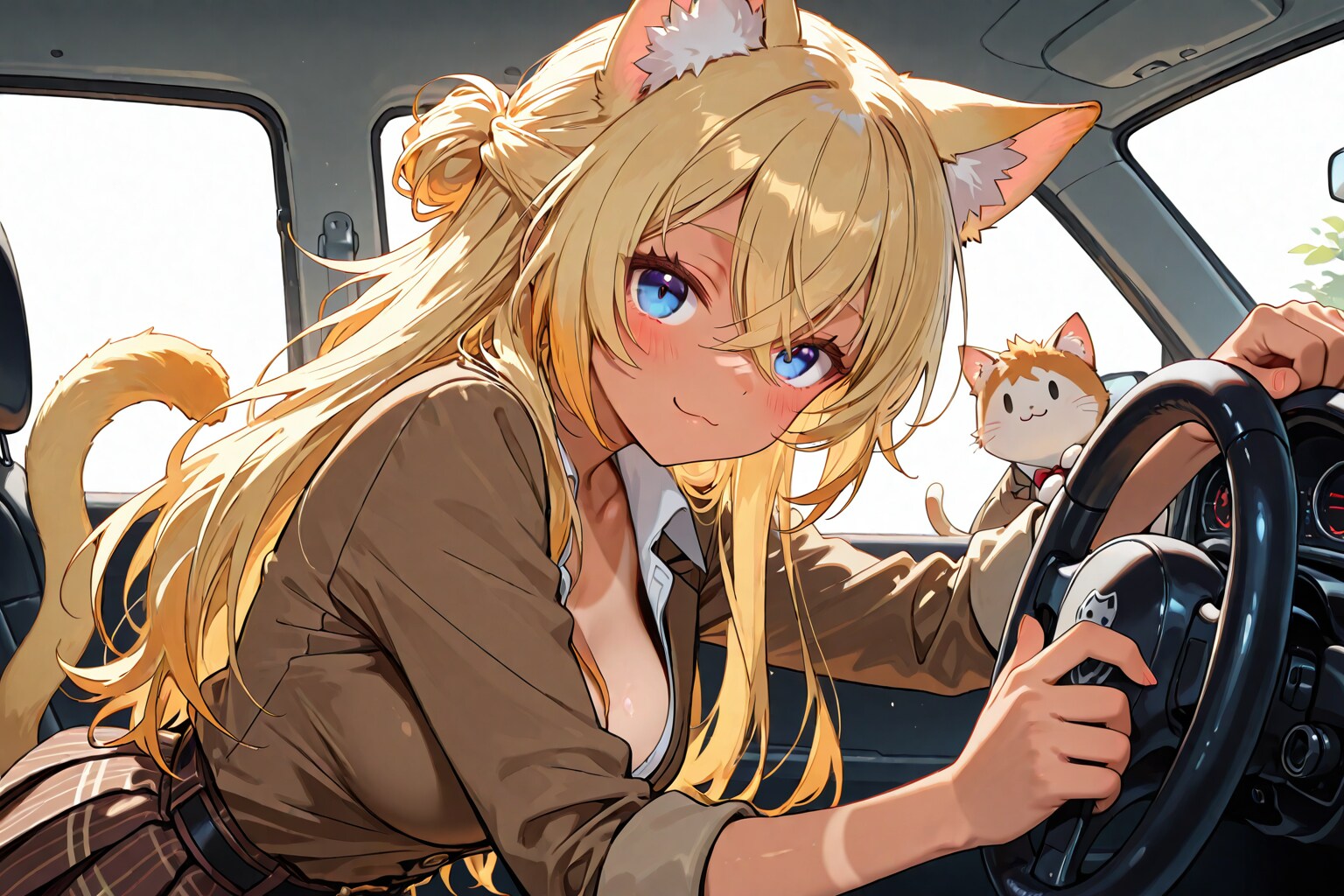 運転する金髪ちゃん