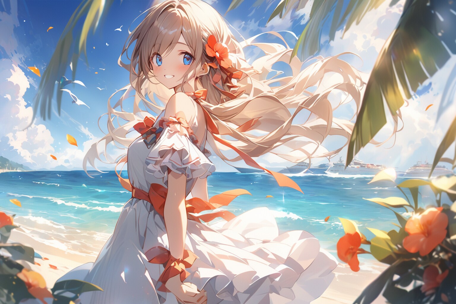 潮風に吹かれて | の人気AIイラスト・グラビア