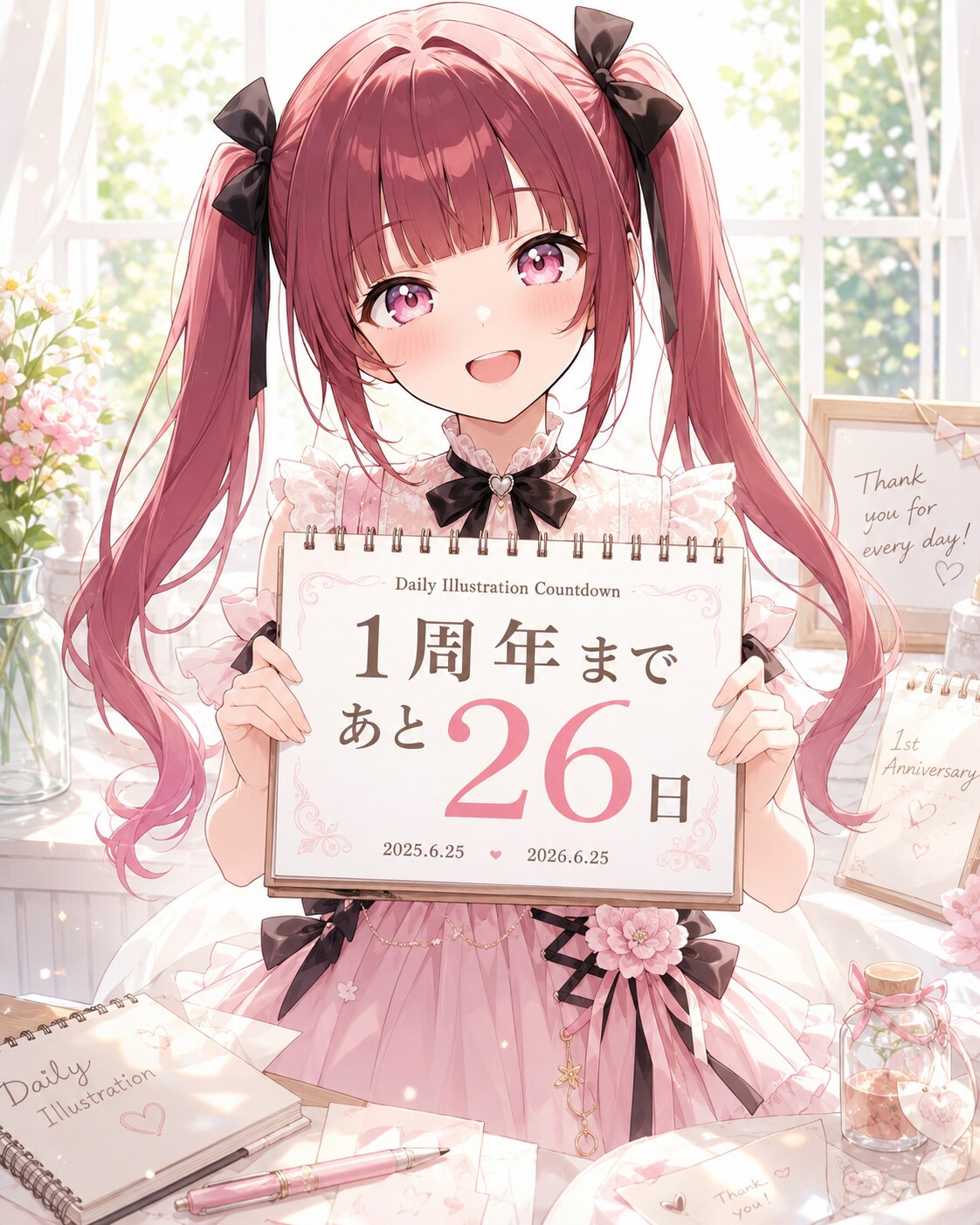 デイリーイラスト1周年カウントダウン