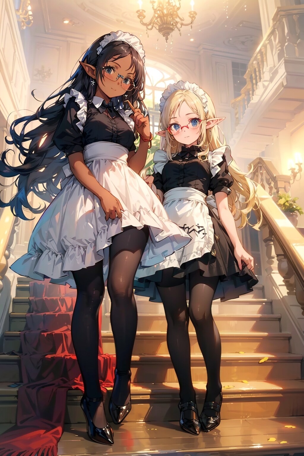 メイドの眼鏡エルフたち