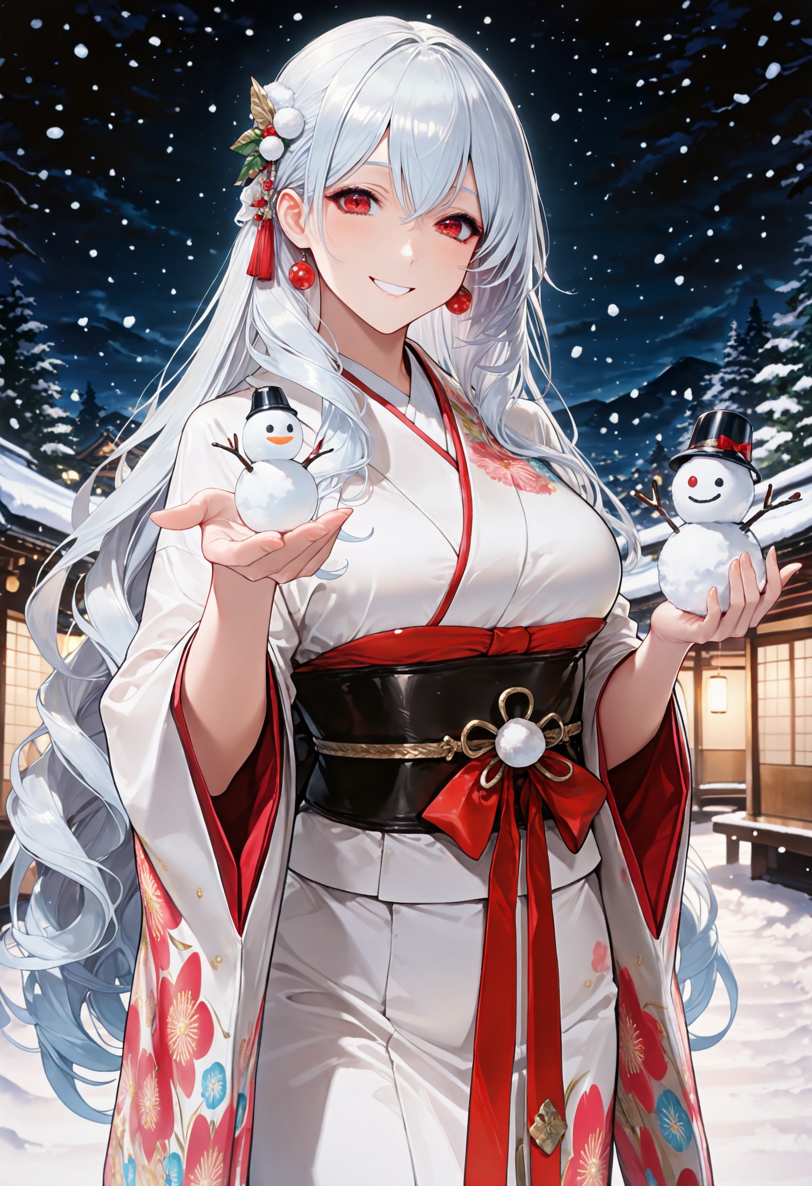 雪女と雪だるま | の人気AIイラスト・グラビア