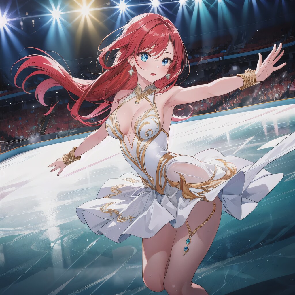 赤髪ロングでフィギュアの少女