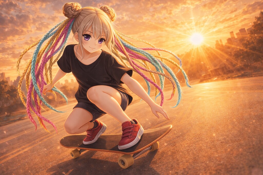 早朝スケートボード