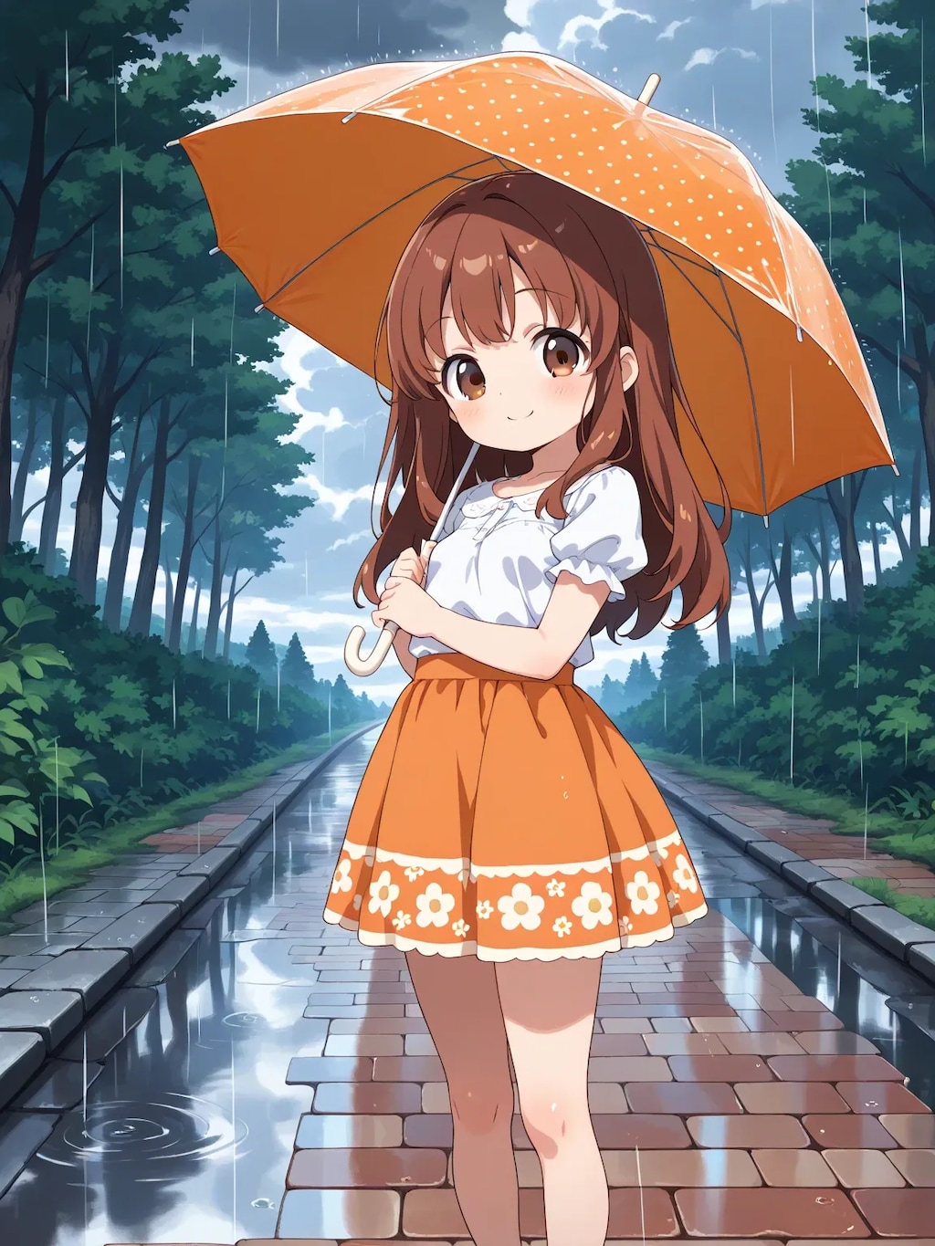 雨の日のお散歩・かえでちゃん