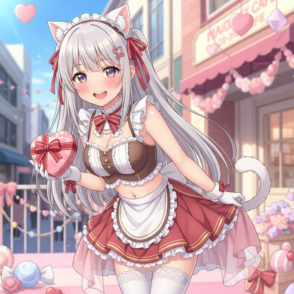 銀ツイにゃん。2月14日 #バレンタインデー。バレンタインメイド。