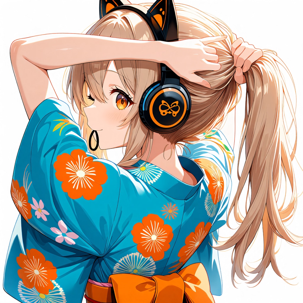 浴衣×ポニテ×うなじ