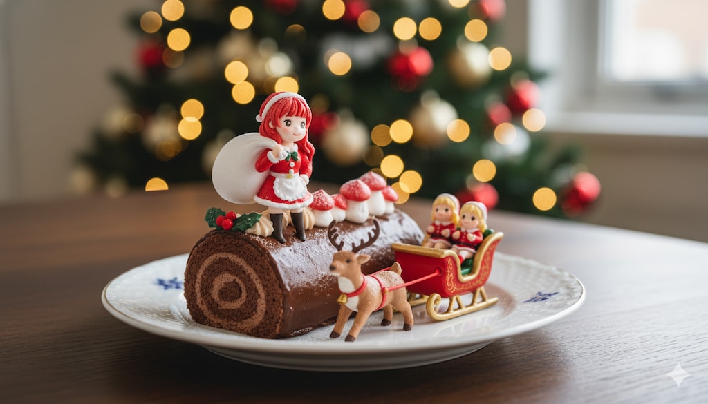 Xmasケーキになったサンタコスメイドさん