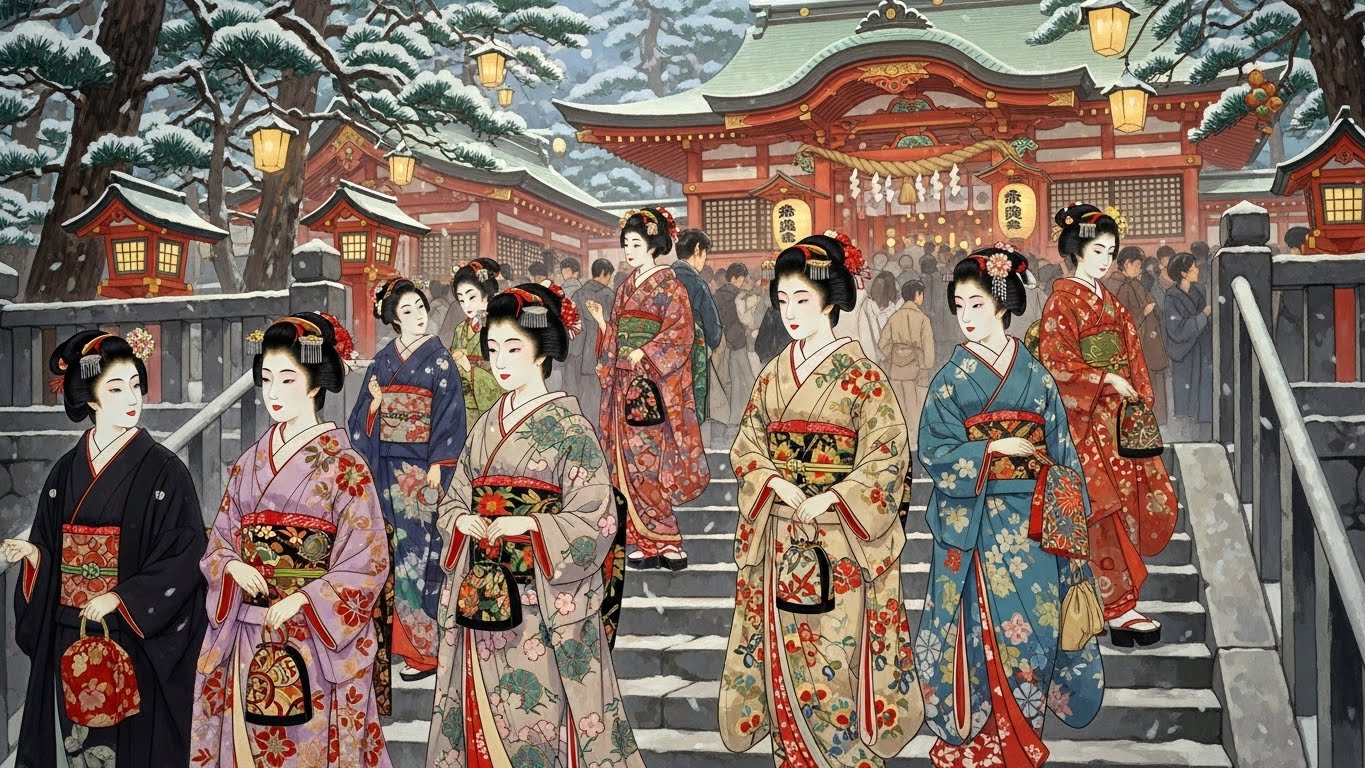 初詣(２枚) | の人気AIイラスト・グラビア