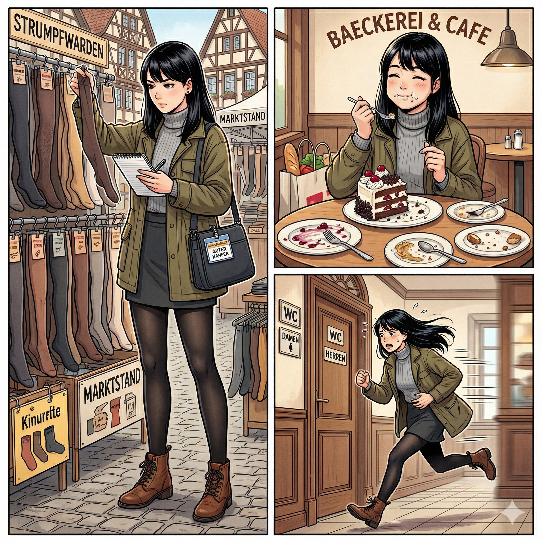 ドイツに居付くタイツ買い付けの逸材、ついつい五つのスイーツに食い付き胃痛で奔逸 | の人気AIイラスト・グラビア
