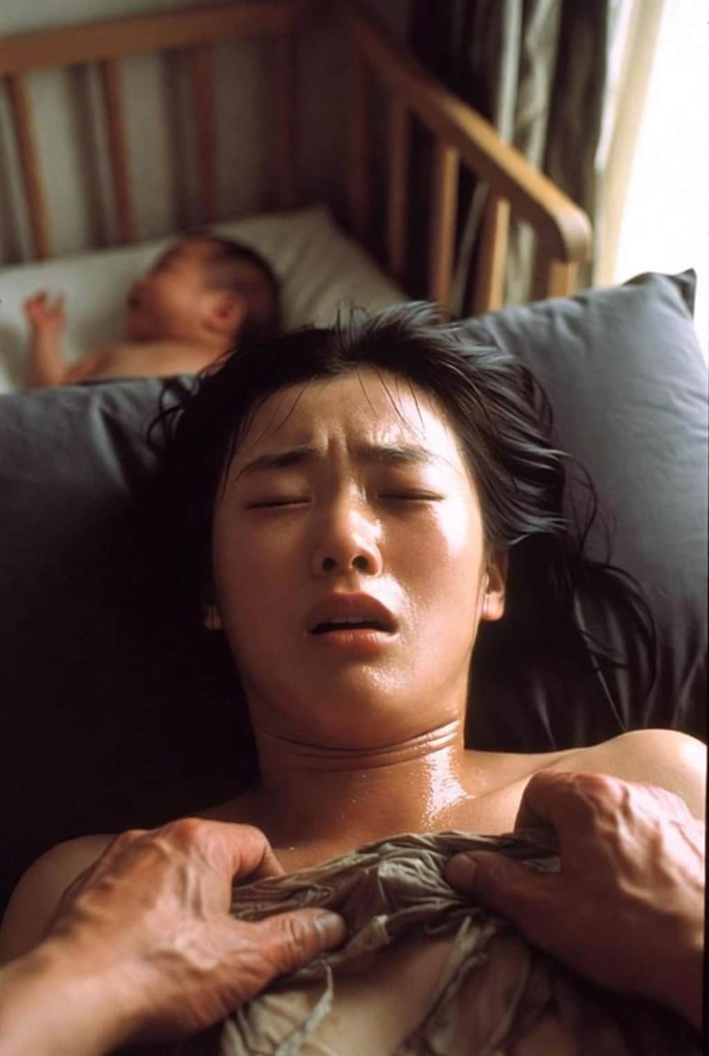 息子の嫁を孫の前で…