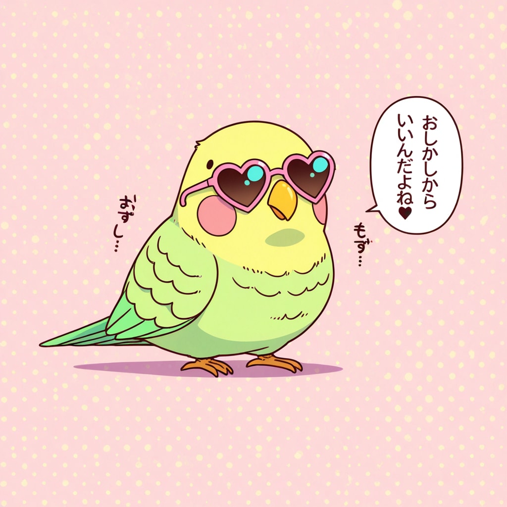 ハートサングラスインコ