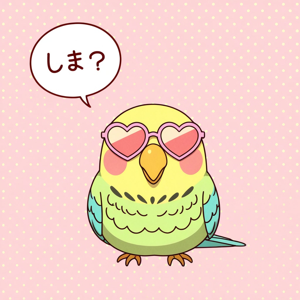 ハートサングラスインコ