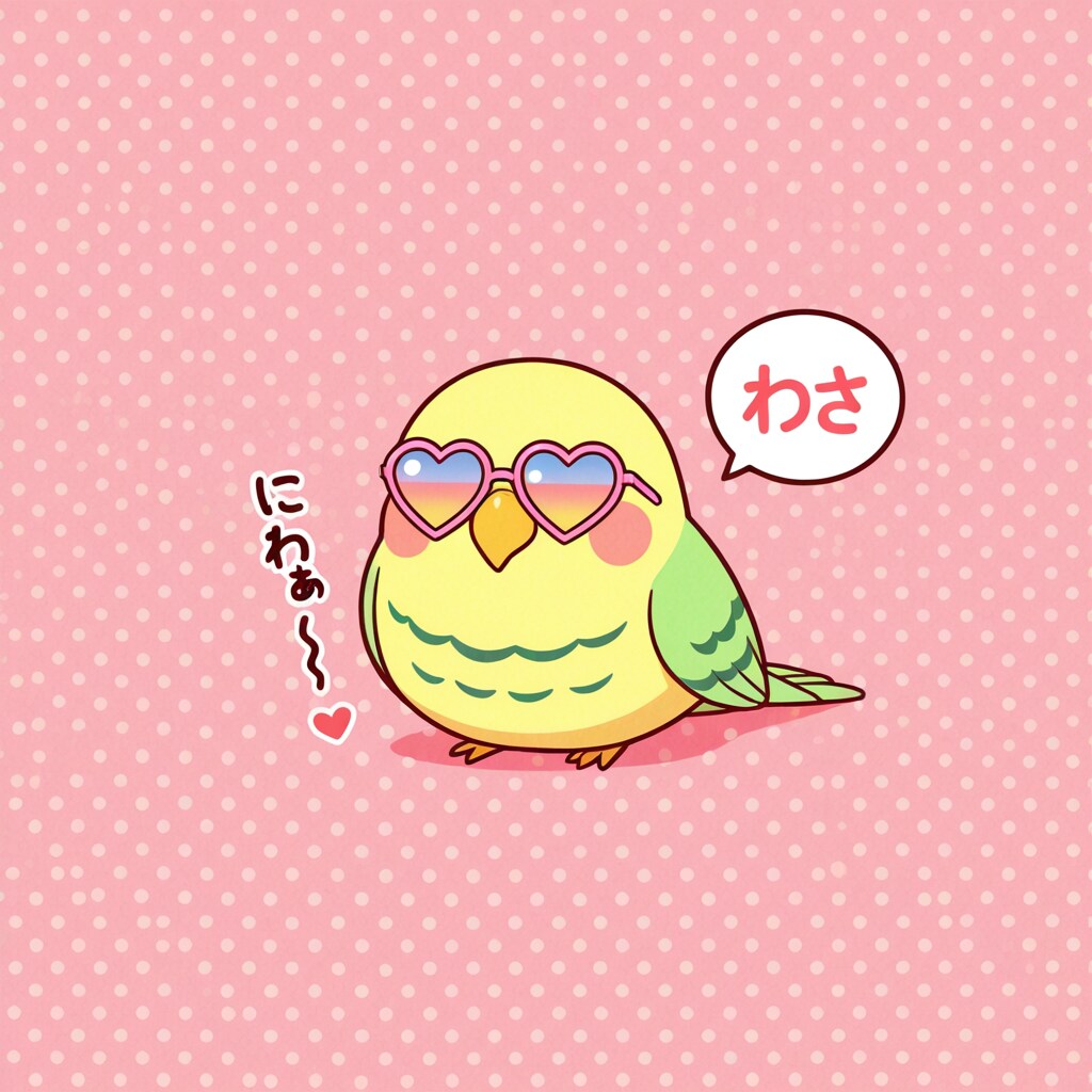 ハートサングラスインコ