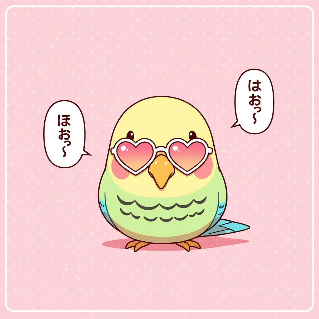 ハートサングラスインコ