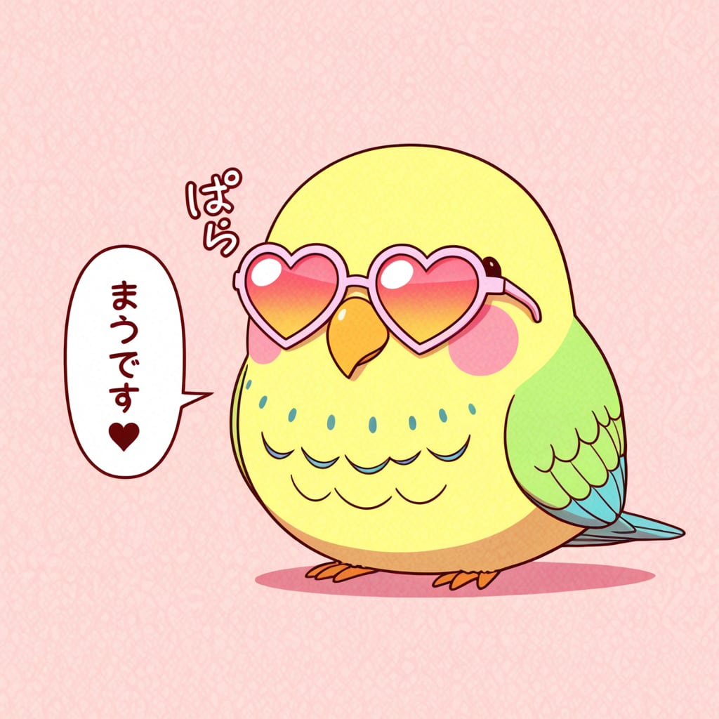 ハートサングラスインコ