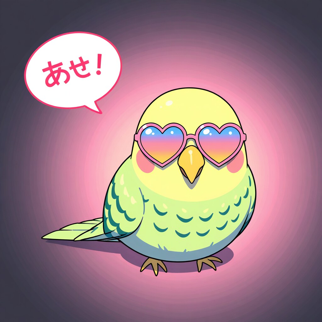 ハートサングラスインコ