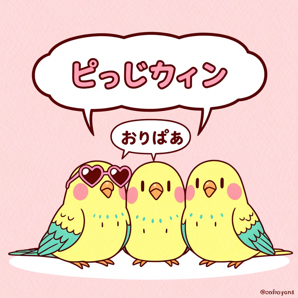 ハートサングラスインコ