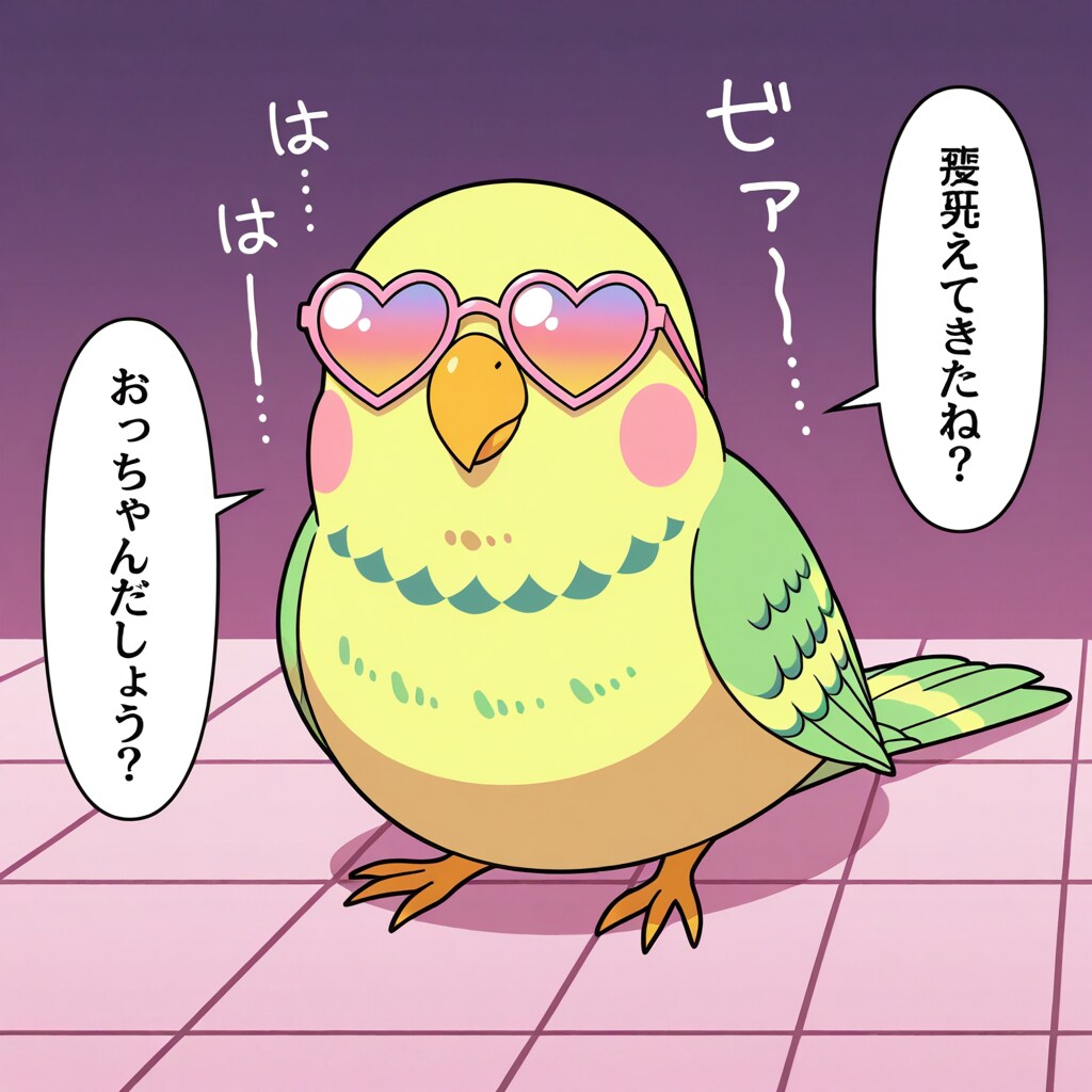 ハートサングラスインコ