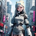 ニット帽をかぶったメカ娘 4枚目
