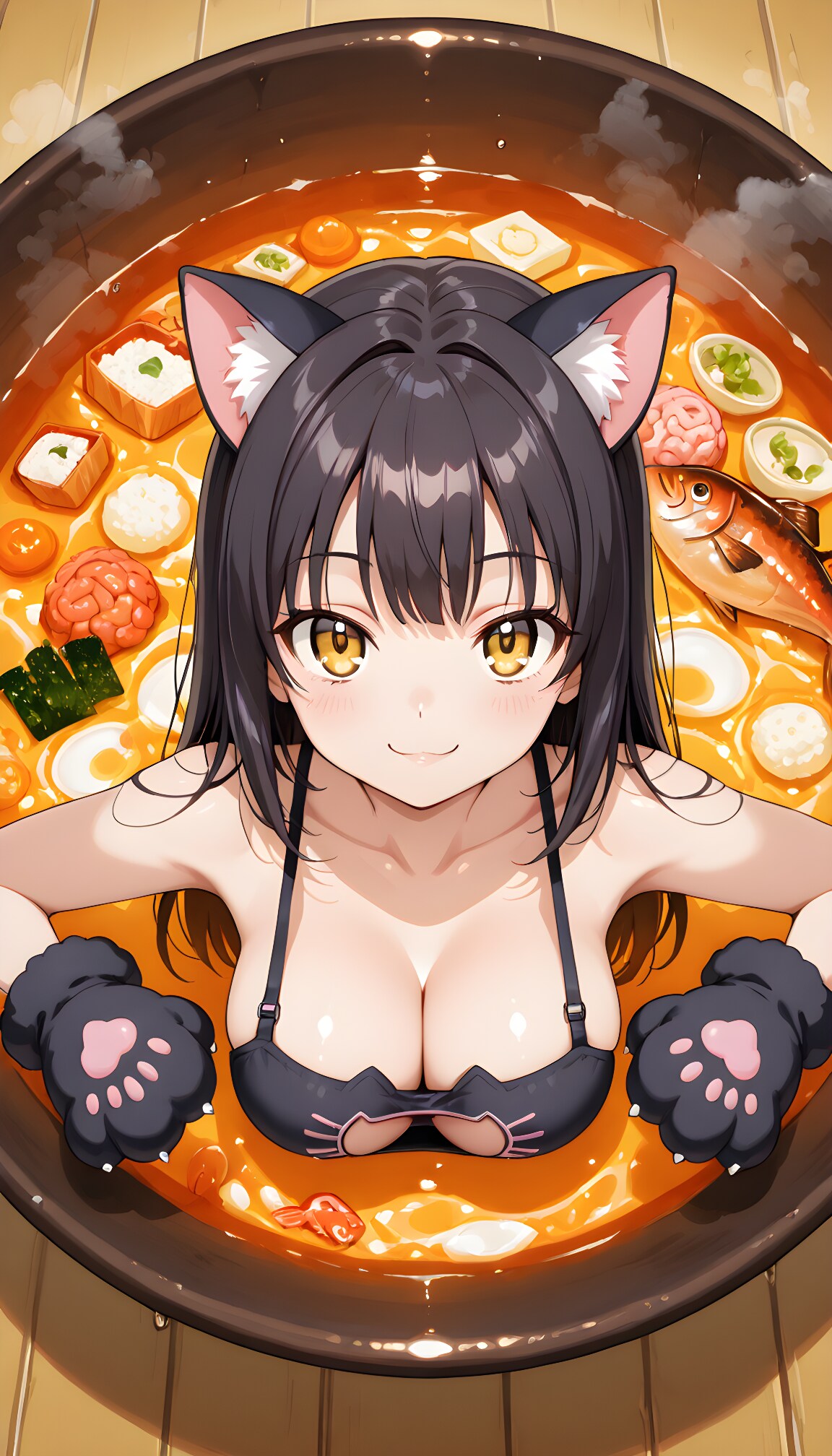 【煮詰めろ!脳汁!】猫耳娘と食材の濃厚な旨味が凝縮されたお出汁で煮凝りを作ります。