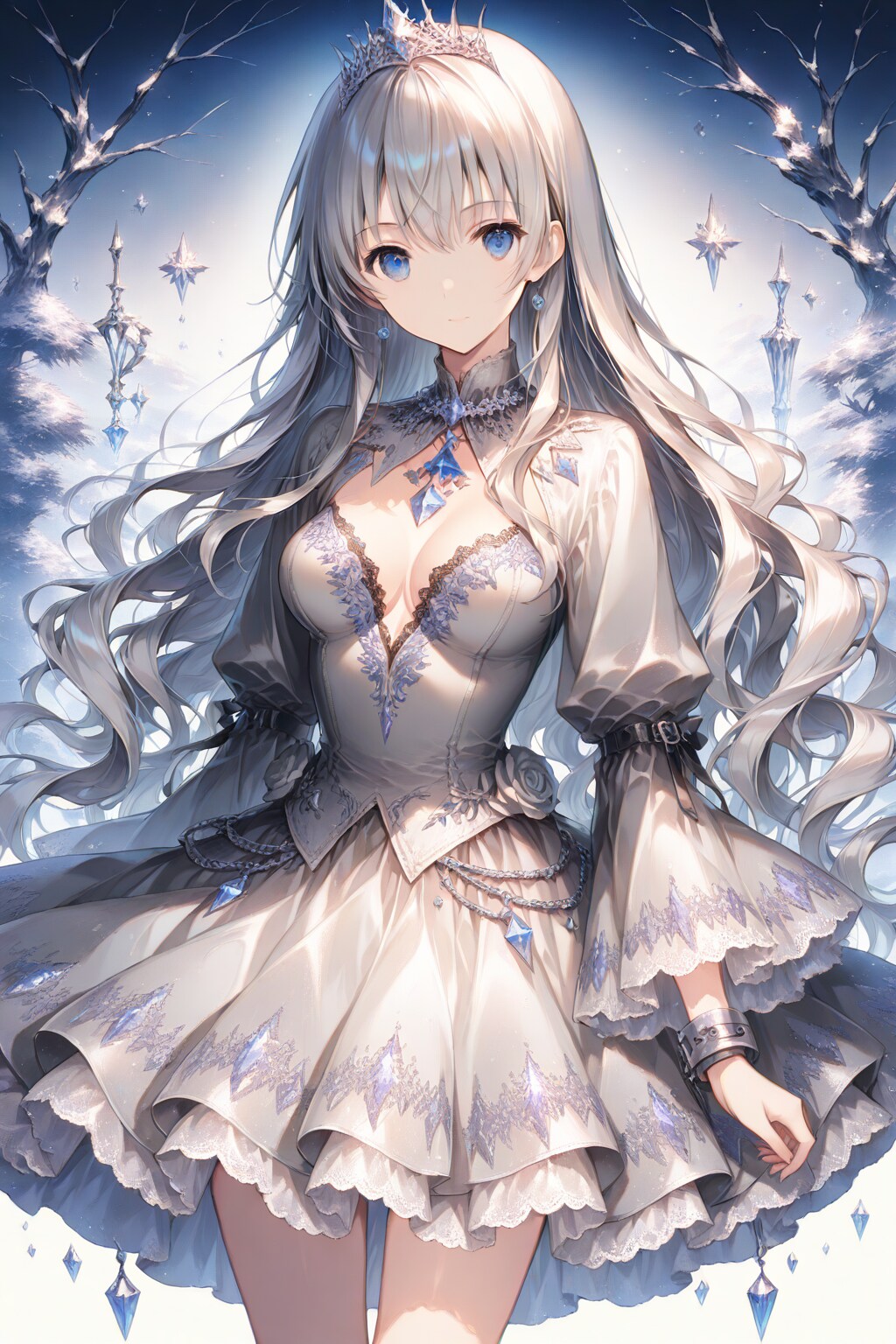 「グレー系ドレスの美少女」　－#Gemini 版を流用－