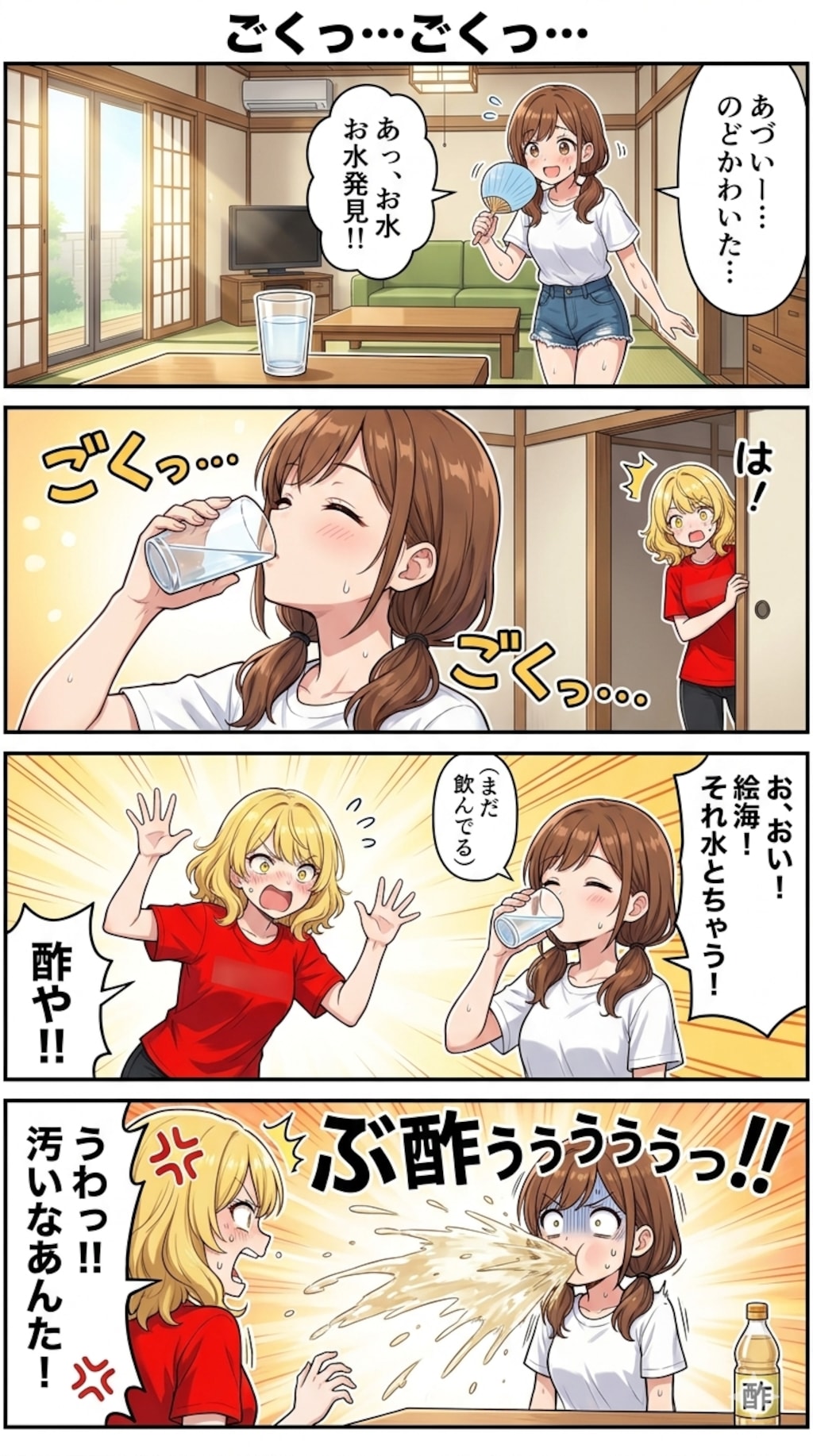 4コマ漫画｢ごくっ…ごくっ…｣