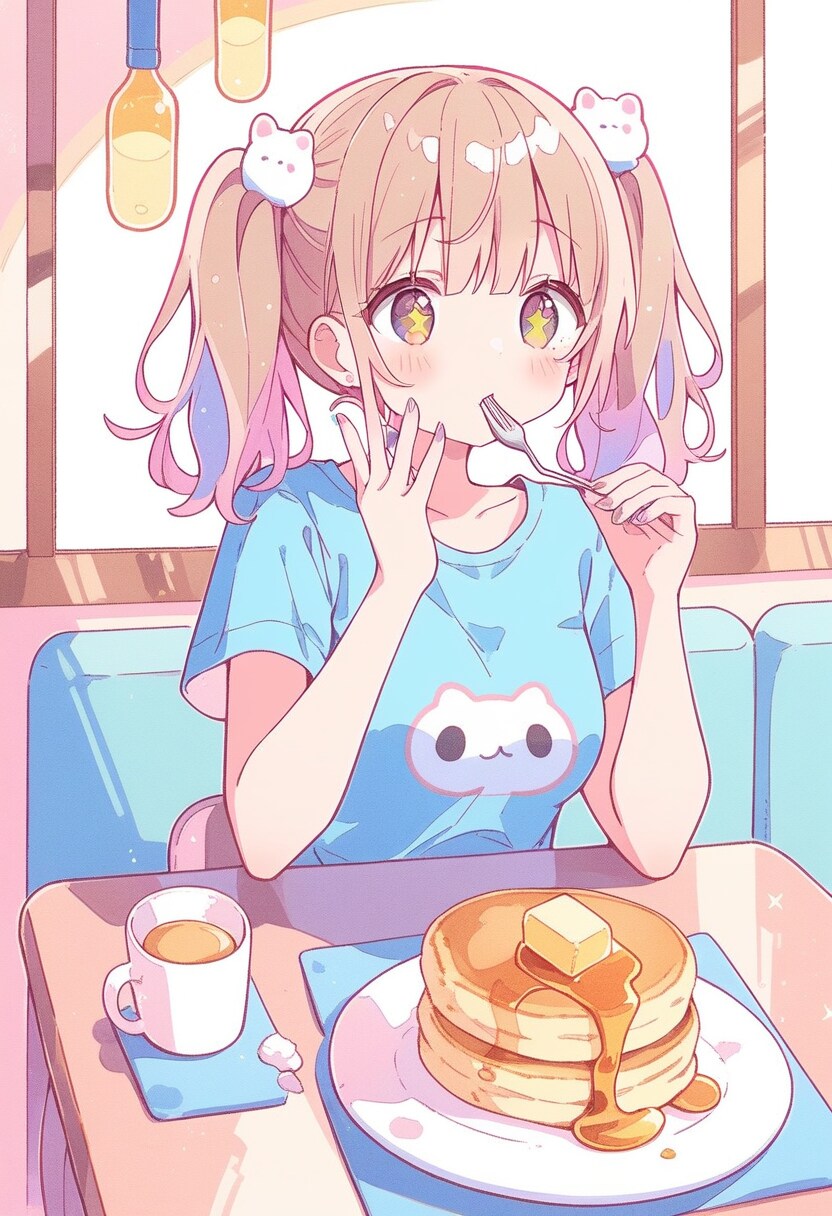 ホットケーキ、うまっ。 | の人気AIイラスト・グラビア