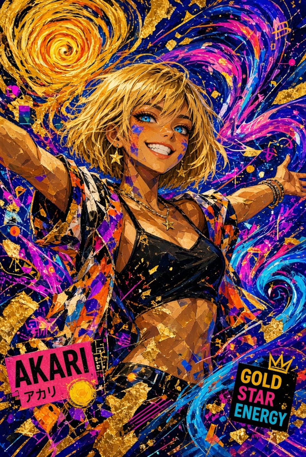 芸術的な金髪ギャル（アカリ）