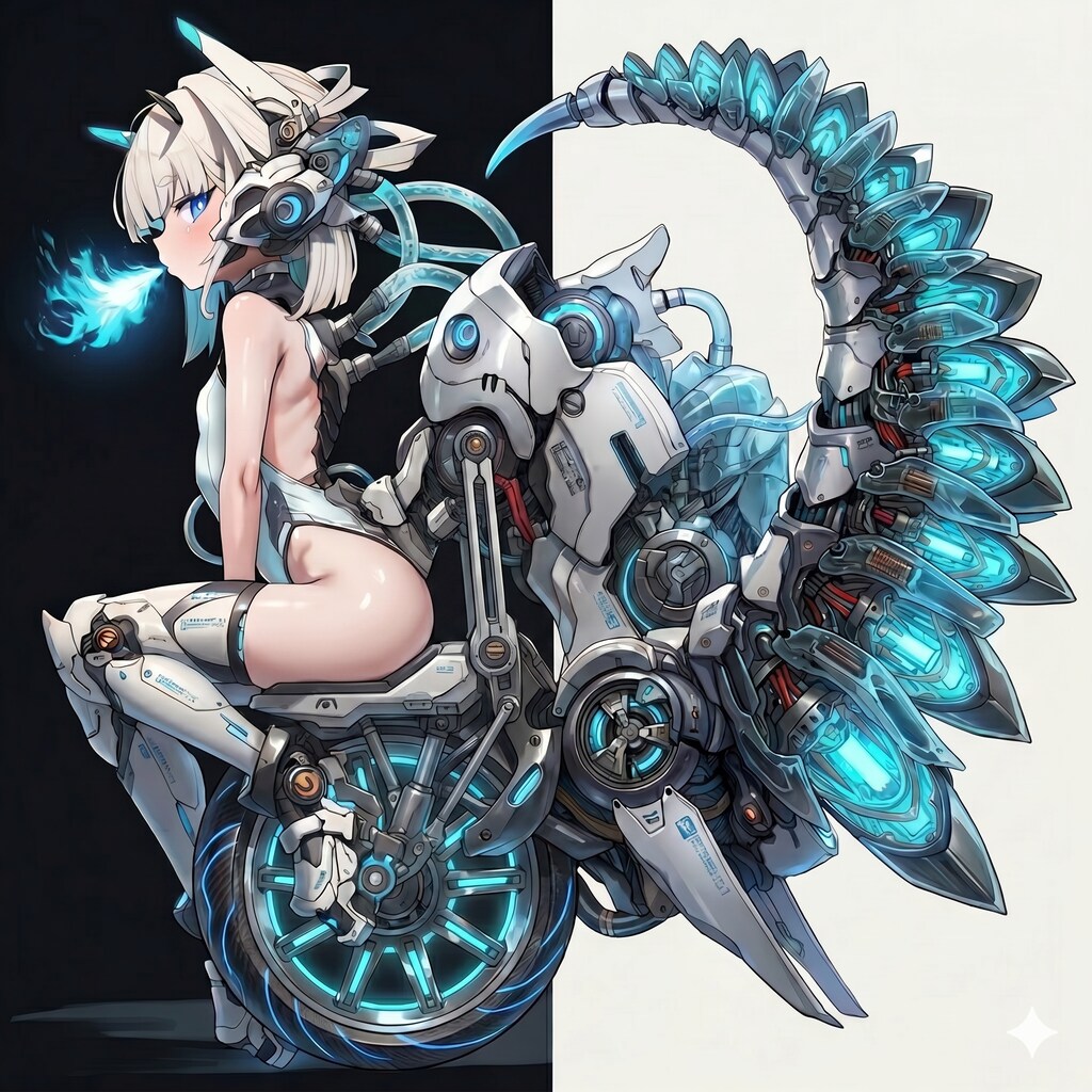 フィギュア化恐竜一輪車メカ娘