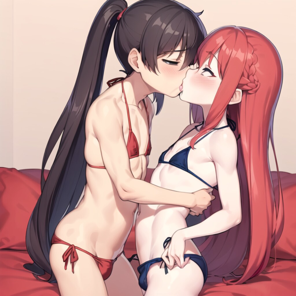男の娘同士のキスリメイク