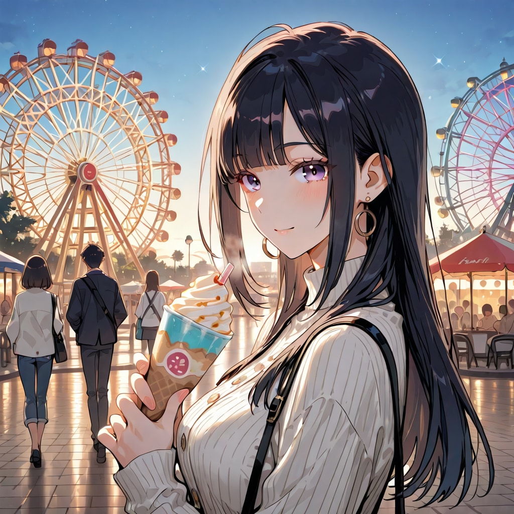 遊園地を楽しむ女性 | の人気AIイラスト・グラビア