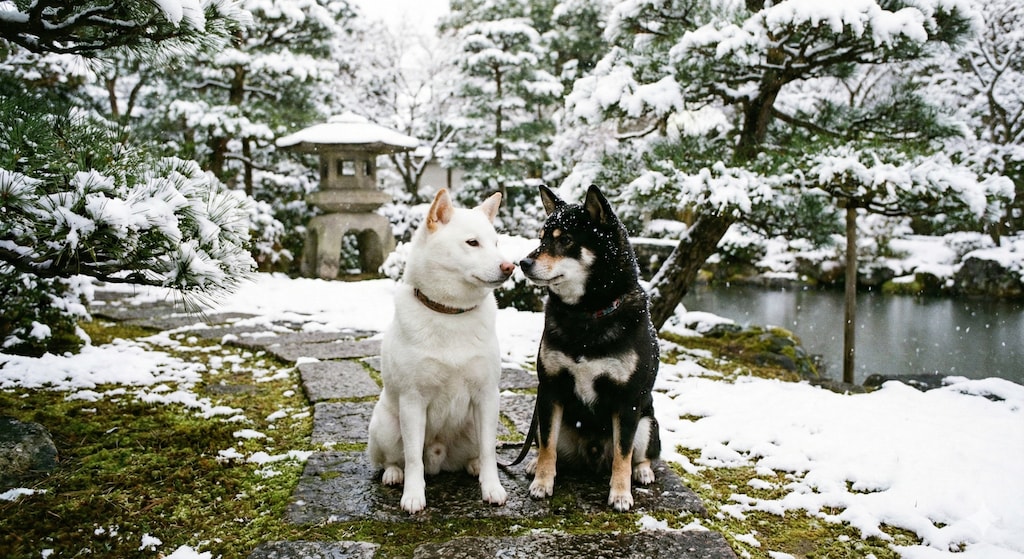 🐶白雪白柴黒柴🐾（~〰~）🐾