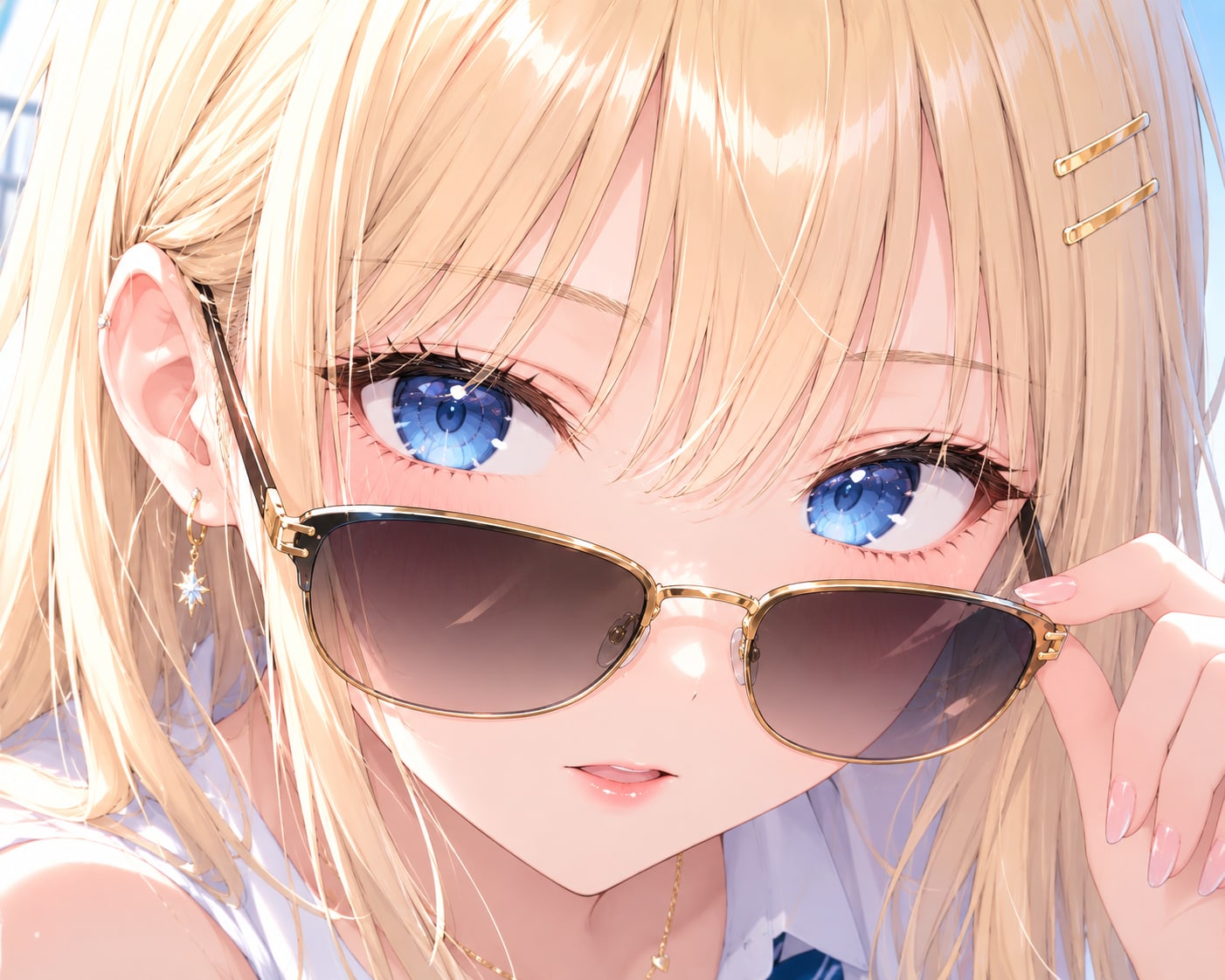 美女とサングラス